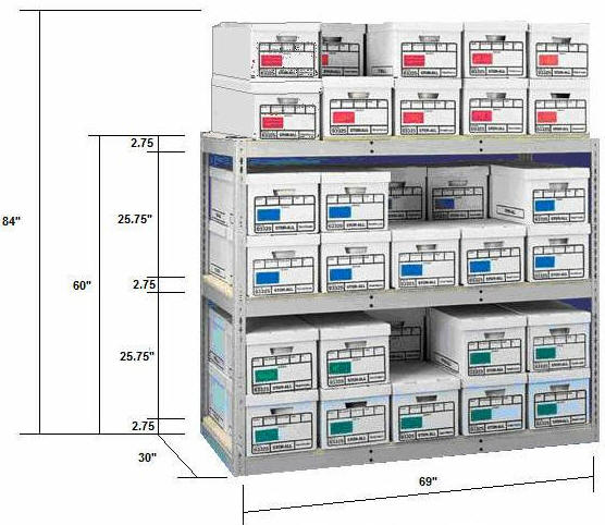 Tennsco Z-Line Banker Box Storage Shelving